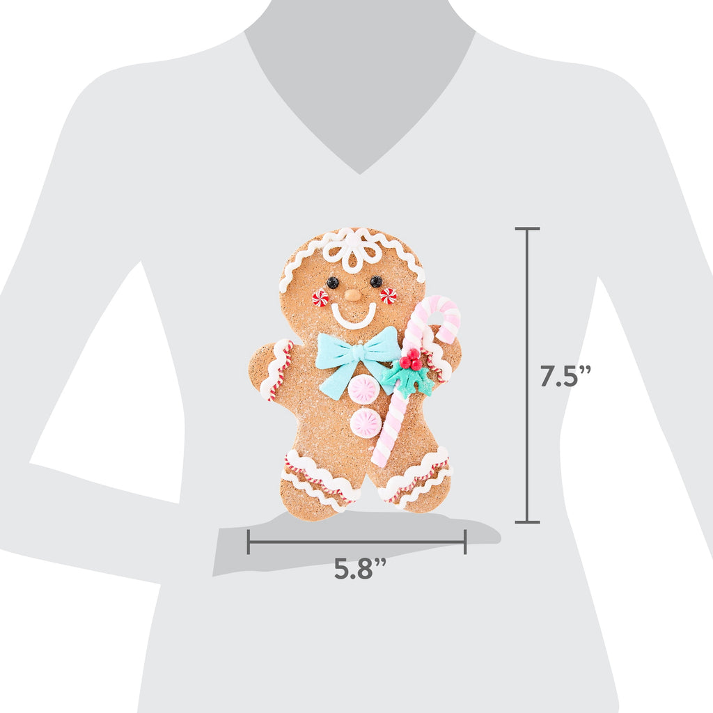 Multicolor Clay Dough Jumbo Gingerbread Boy Christmas Ornament, 7.5", by Holiday Time
