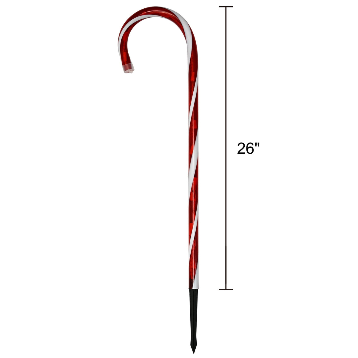 Light-Up Candy Cane Outdoor Christmas Yard Stake, Red and White, 26", by Holiday Time