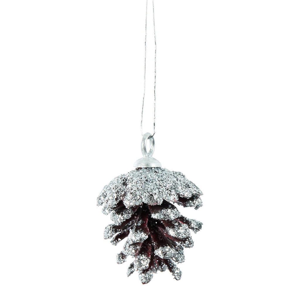 9-Count Silver Glitter Pinecone Mini Christmas Ornaments, 1", by Holiday Time