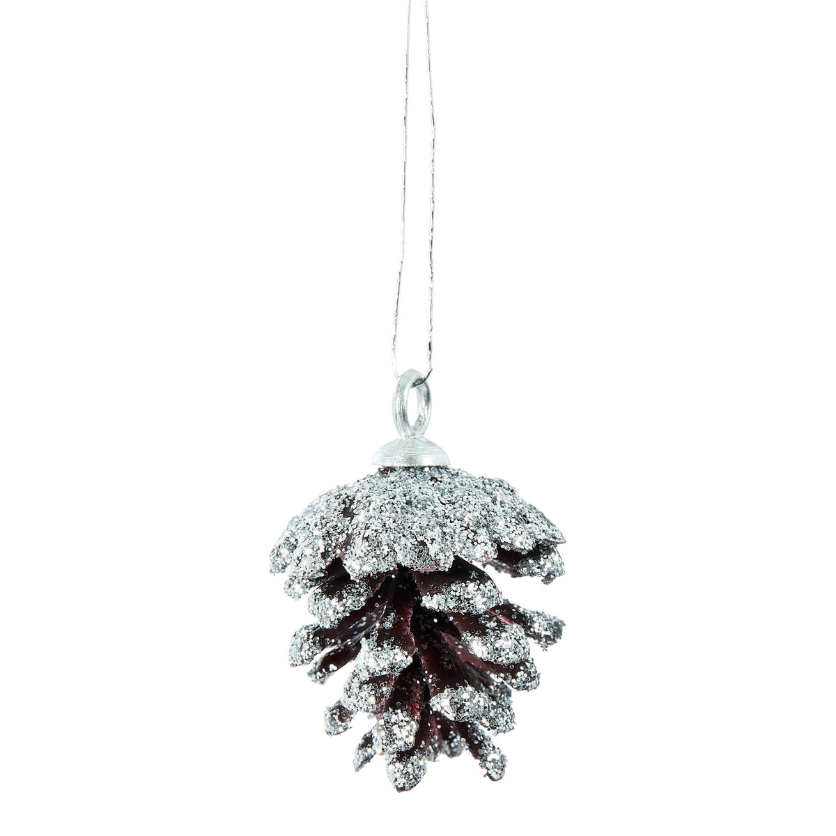 9-Count Silver Glitter Pinecone Mini Christmas Ornaments, 1", by Holiday Time