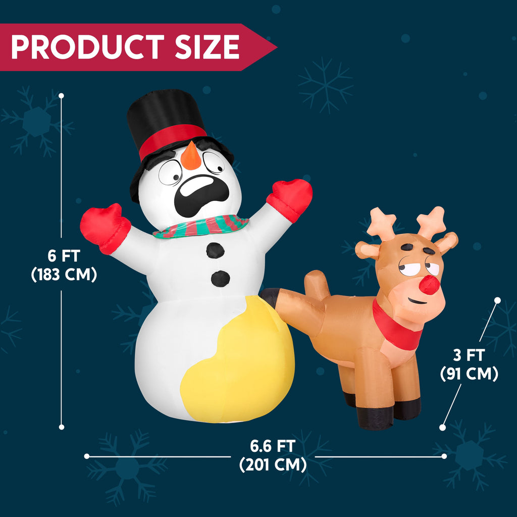 Joyfy 6 FT Christmas Inflatables Snowman Outdoor Decorations,Snowman Christmas Blow Ups Yard Christmas with Built-in LEDs for Holiday Party Garden Lawn Decor