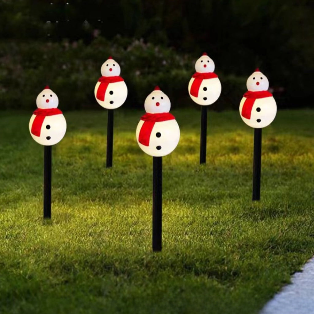 5pcs 13.7in Outdoor Christmas Lights, CXALSSY C9 LED Solar Christmas Lights near Me, IP65 Waterproof Solar Outdoor Christmas Lights for House, XMAS Snowman Decorations