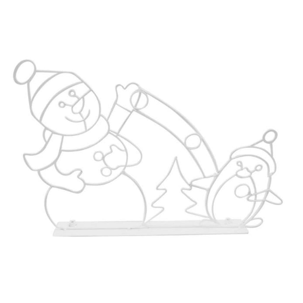 Christmas Light String Figurine Ornament Penguin Fun Animated Snowball Fight Active Frame Decor Snowman LED Night Light Luminous Indoor Outdoor Party Garden Lawn Figurine