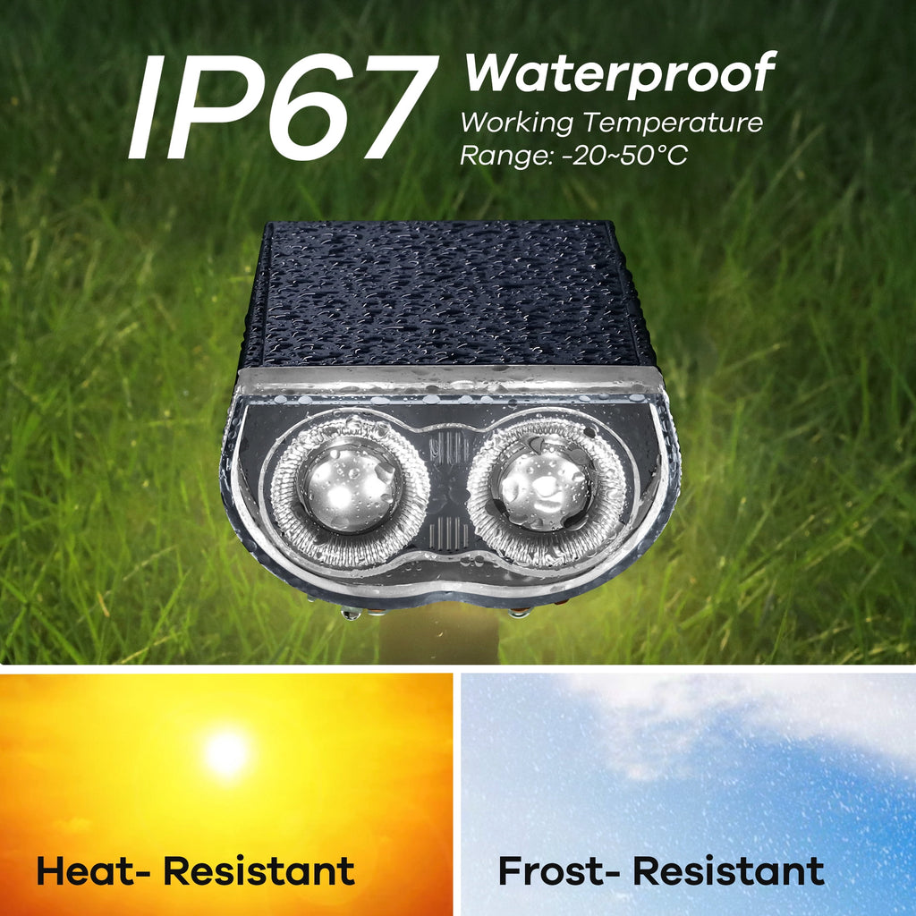Linkind Solar Lights Outdoor, LED Solar Landscape Spotlights, IP67 Waterproof Outdoor Lighting for Yard, Garden, Pathway, Patio, 2 Pack (Daylight)