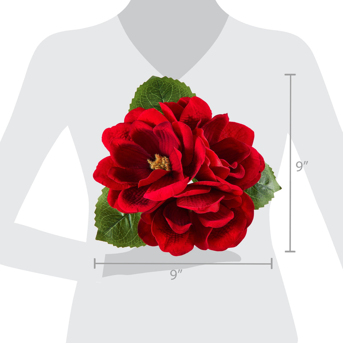 Red Velvet Floral Christmas Clip Ornament, 9", by Holiday Time