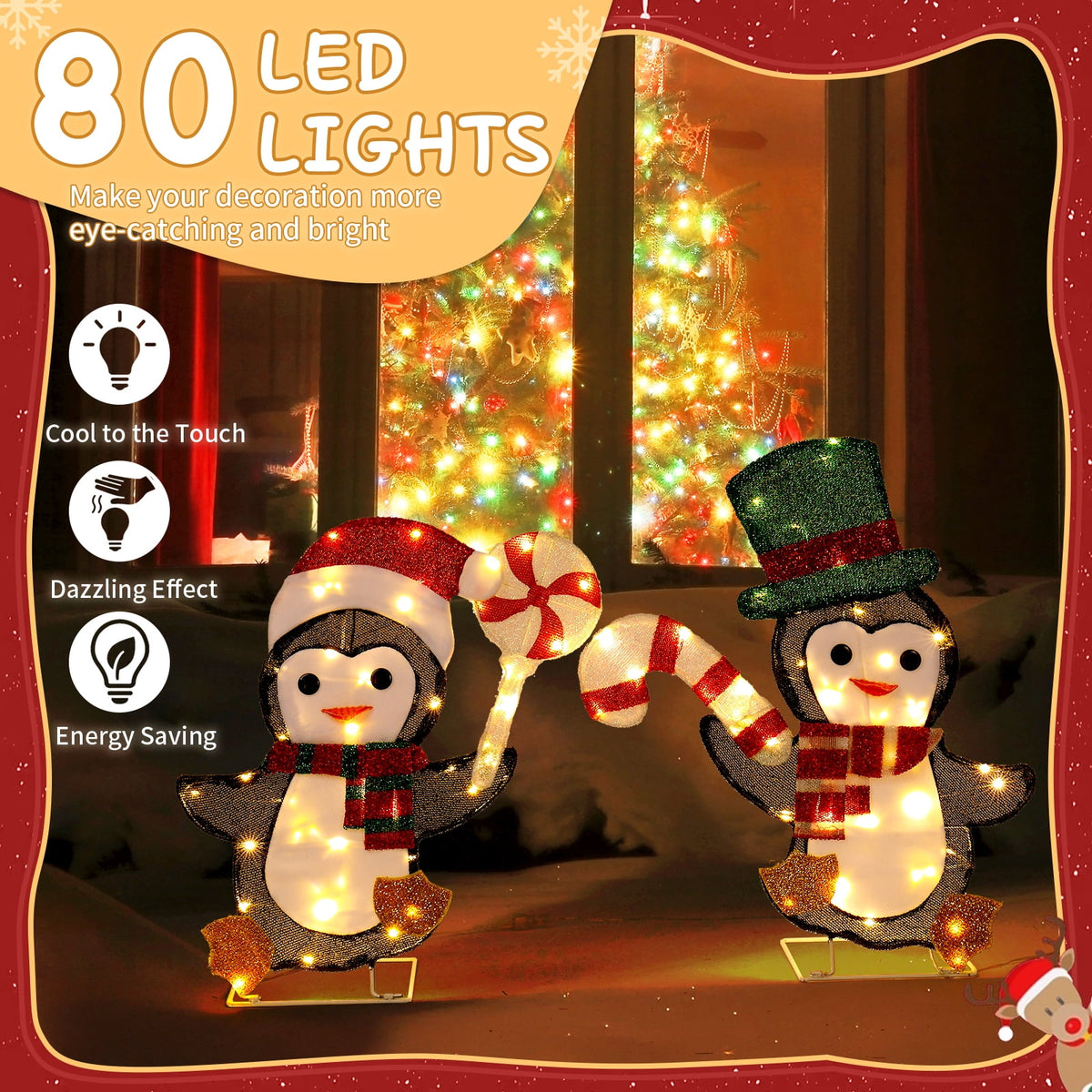 Ktaxon Penguin Christmas Lighted Outdoor Decoration for Holiday Lawn Garden Party