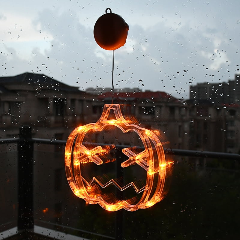 Halloween Window Lights Home Indoor LED Pumpkin Spider Ghost LED Sucker Lamp 2024 Halloween Party Hanging Decoration Kids Favors