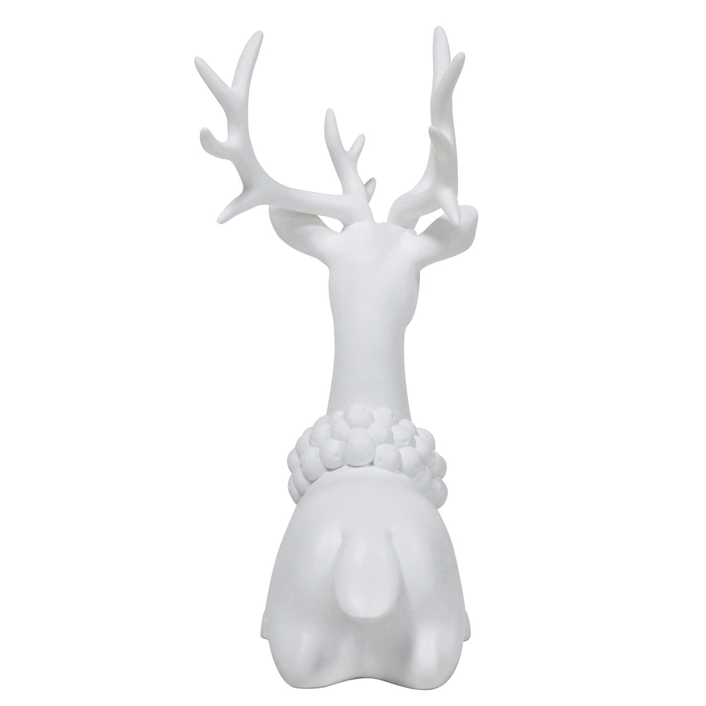 Blow Mold Sitting Deer Christmas Decoration, White, 11", by Holiday Time