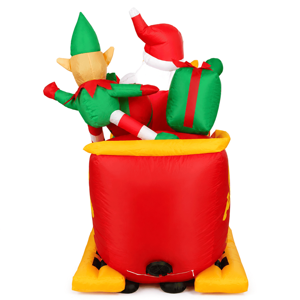 Yexmas 10ft Christmas Inflatable Santa Claus On Sleigh With 3 Reindeer Outdoor Lights Decor for Holiday Decor,Xmas Party,Yard,Garden and Lawn