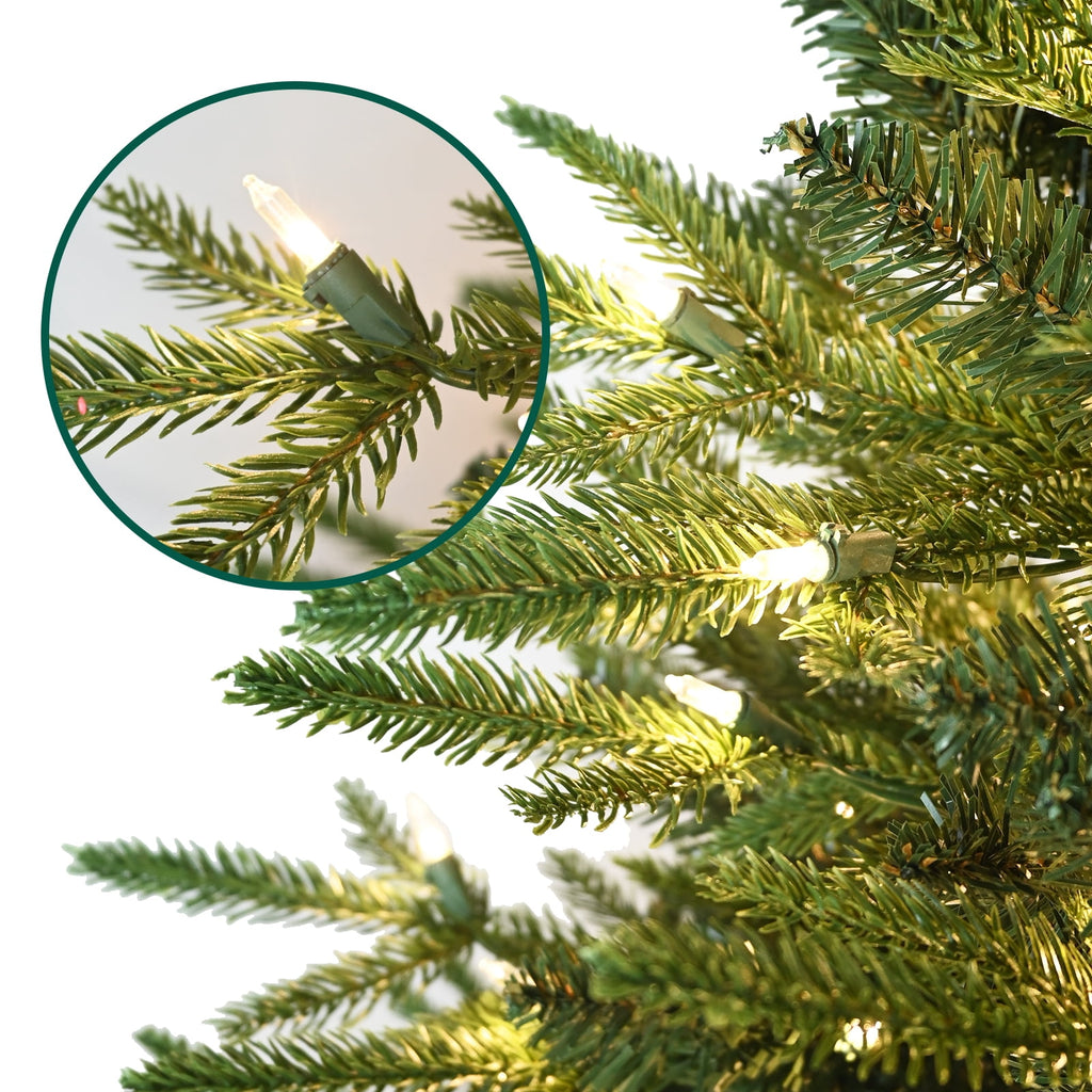 Soilhill 7.5ft Pre-Lit Artificial Christmas Tree with 3348 PE/PVC Tips, Premium Holiday Xmas Tree with 400Warm White LED Lights, Easy Assembly, Indoor Decoration