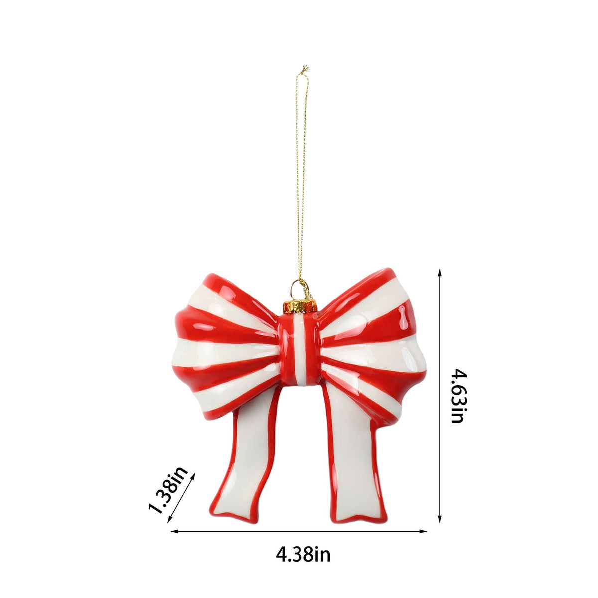 Red and White Stripe Bow Christmas Ornament, 4.5", by Holiday Time