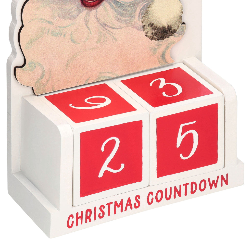 Santa's Countdown Advent Calendar Christmas Decoration, Red and White, 5" x 8", by Holiday Time