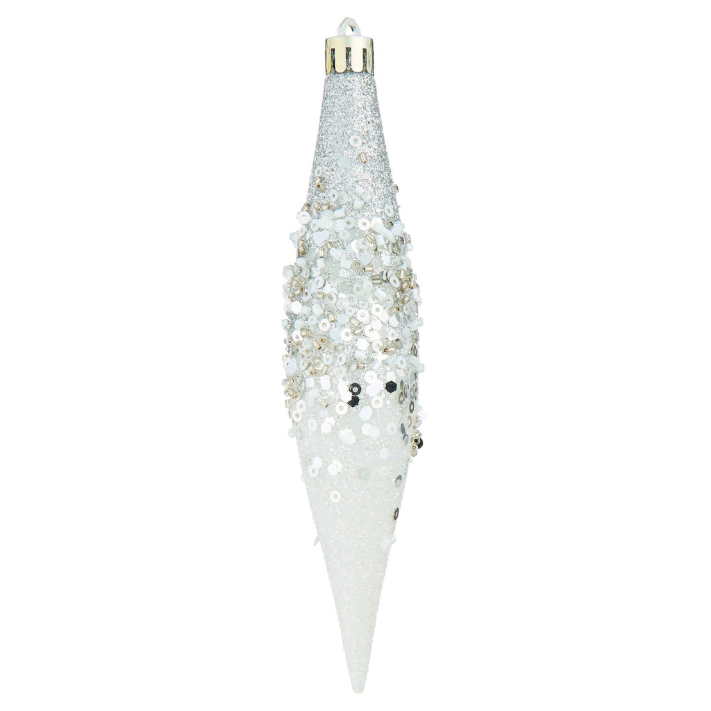 6-Count Red and White Glitter Ombre Finial Shatterproof Christmas Ornaments, 6.1", by Holiday Time