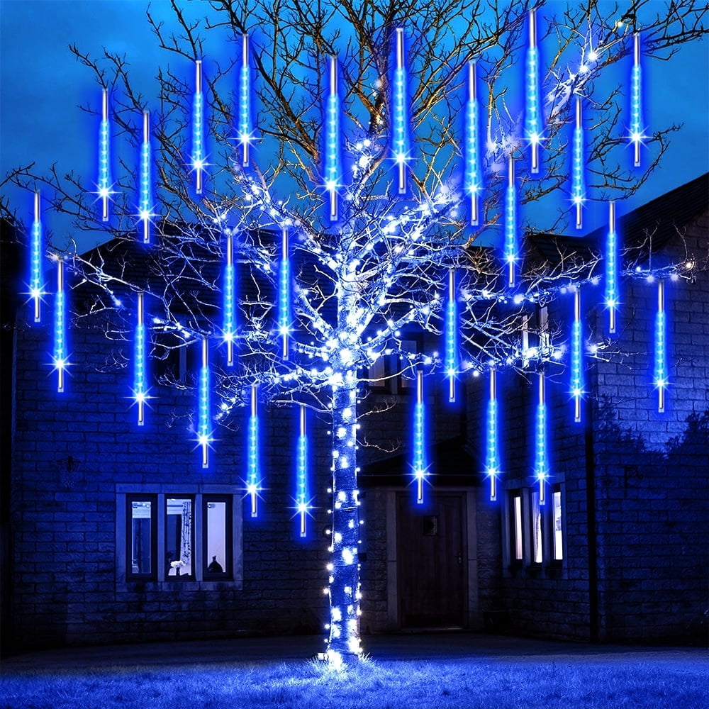 Christmas LED Meteor Shower Rain Warm Lights - 540 LEDs 10 Tubes, 20 Inch Drop/Icicle Snow Falling Raindrop Waterproof Cascading Lights for Wedding Xmas New Year Party Tree Decoration (Warm Light)