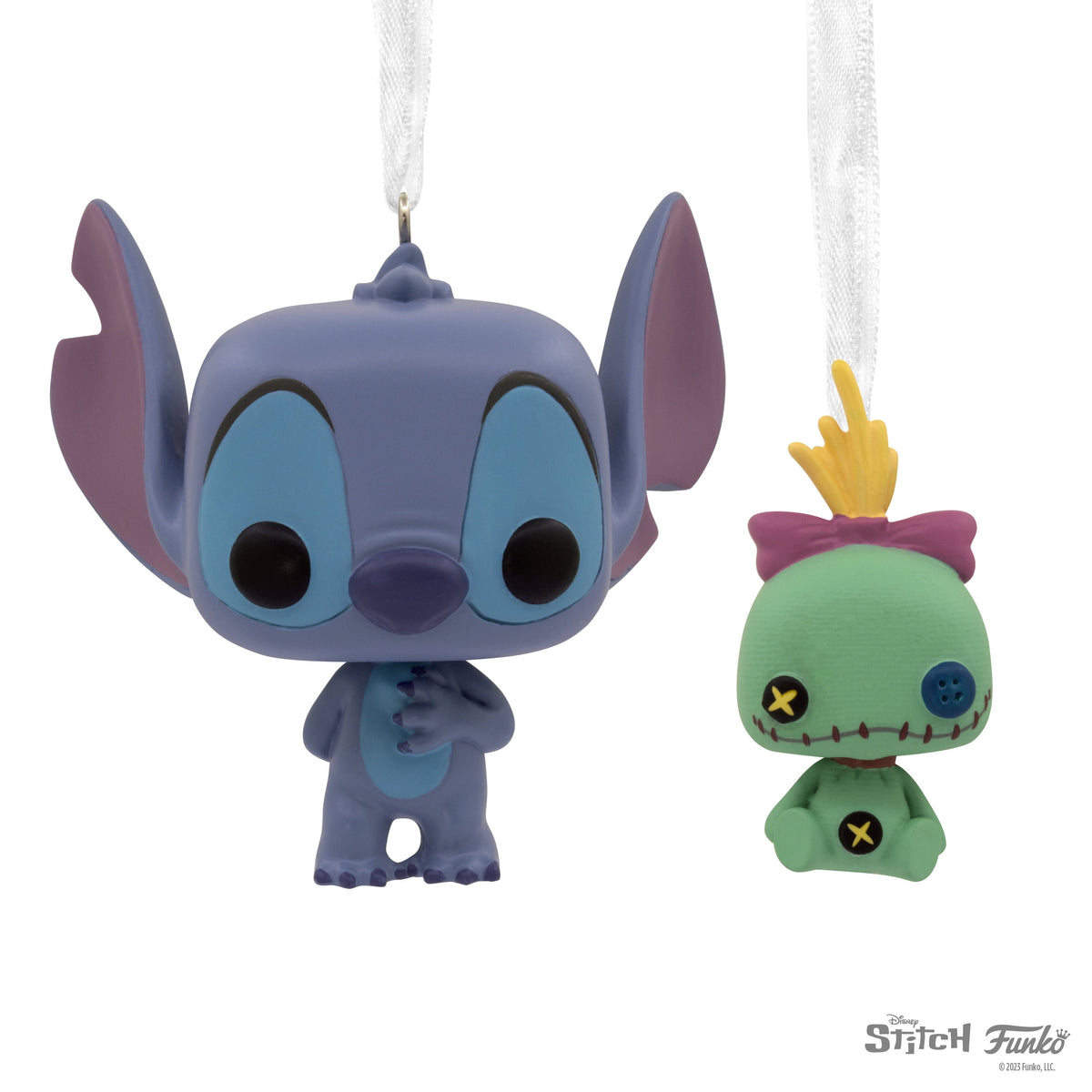 Hallmark Christmas Ornaments (Disney Stitch wth Scrump Funko POP!), 2 Count