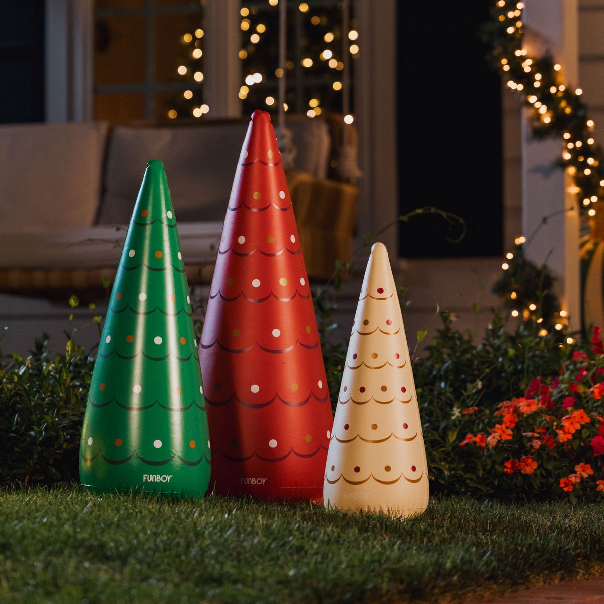 Funboy Inflatable Holiday Tree Cones, 3-Pack – Indoor/Outdoor Christmas Decorations