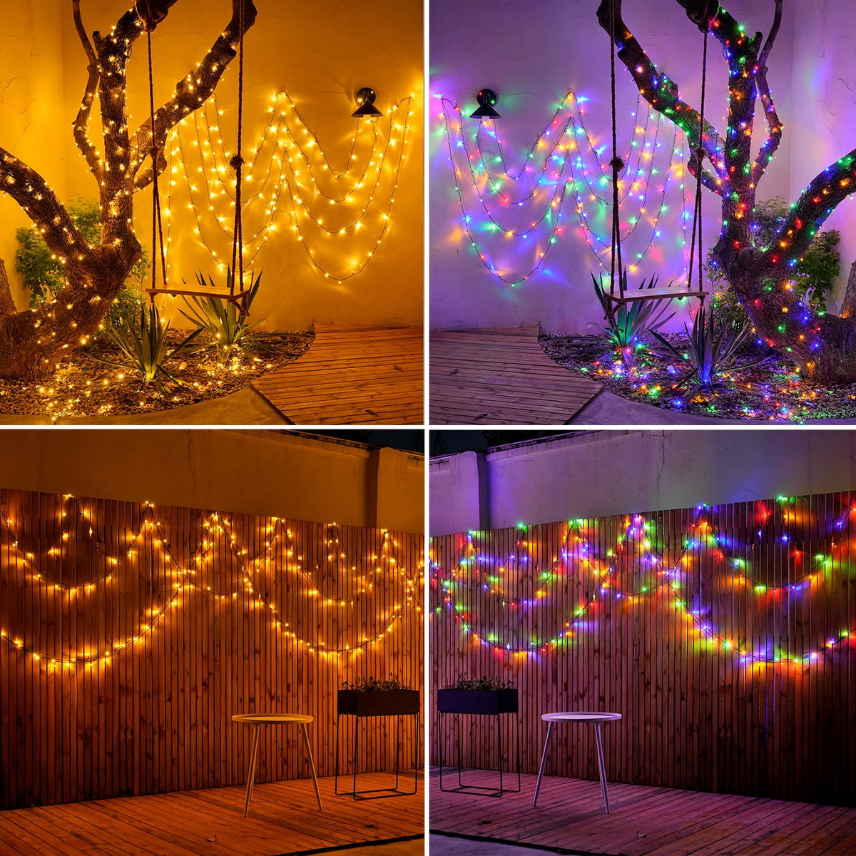 Ollny 66ft 200 LED Christmas String Lights, 11 Lighting Modes 3 Timing Waterproof Indoor Outdoor Color Changing Christmas Lights for Decorations