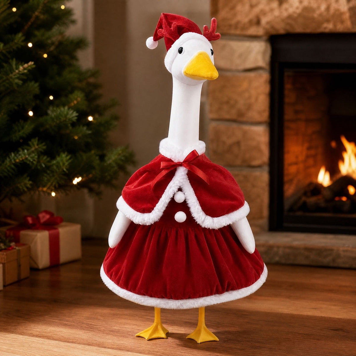 Lzobxe Porch Goose Clothes, Casual Style Lawn Yard Garden Decor for 23" High Cement or Plastic Geese, Goose Costume for All Season and Occasiona