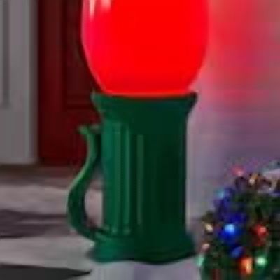 3 ft. Battery Operated LED Jumbo Red Bulb Holiday Yard Decoration