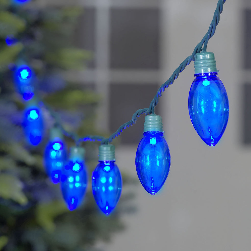 Indoor/Outdoor 100-Count LED Smooth C9 Christmas String Lights, Multicolor, Green Wire, 57', by Holiday Time