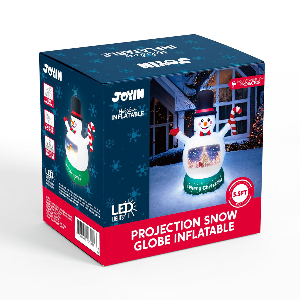 Joyfy 6 FT Christmas Inflatables Snowman Outdoor Decorations,Snowman Christmas Blow Ups Yard Christmas with Built-in LEDs for Holiday Party Garden Lawn Decor