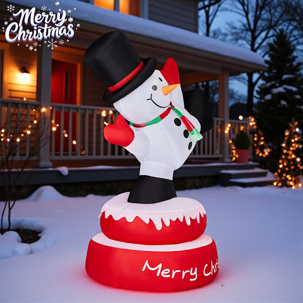 Tcbosik 12 FT Giant Christmas Inflatables Snowman Outdoor Yard Decorations, Blow up Snow Man with Black Hat, Built-in LED Light, Winter Outside Decor for Holiday Party Patio Garden Lawn