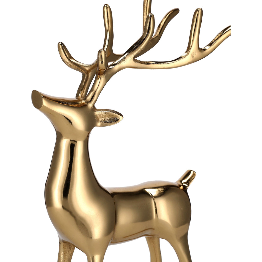 Aluminum Standing Reindeer Christmas Decoration, Gold, 16", by Holiday Time