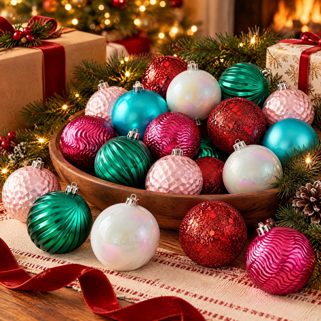 50-Count Multicolor Ball Shatterproof Christmas Ornaments, 3", by Holiday Time