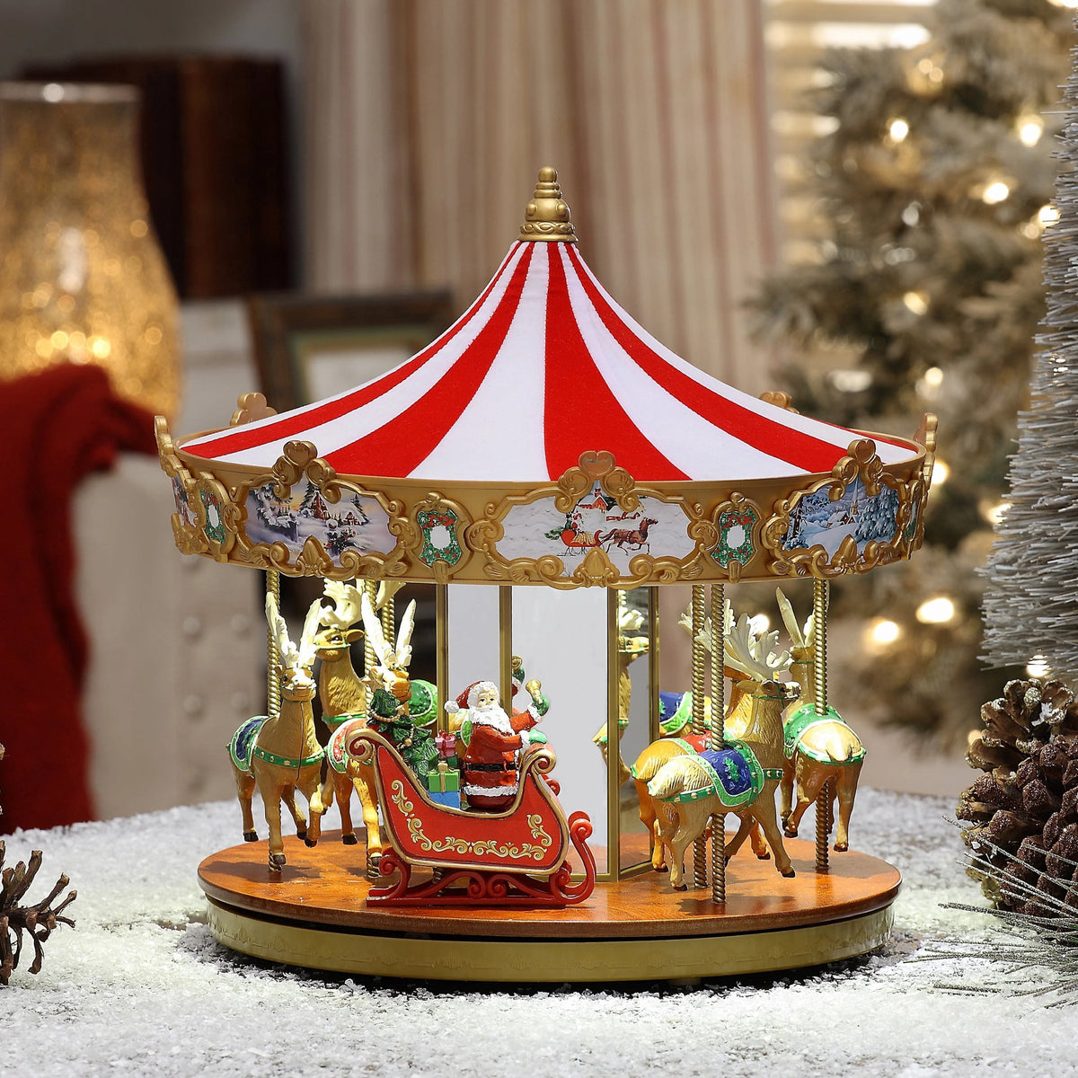 Mr. Christmas LED Musical Carousel Animated Decor 12 in.