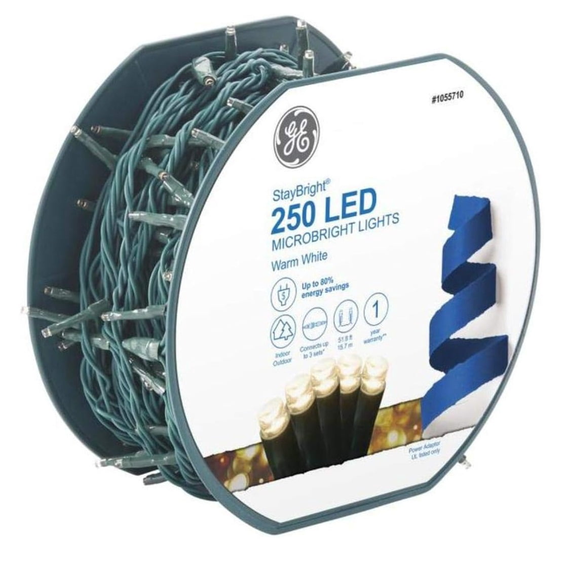 GE StayBright 250 LED Microbright Multicolor String Lights Green Wire 51.8FT