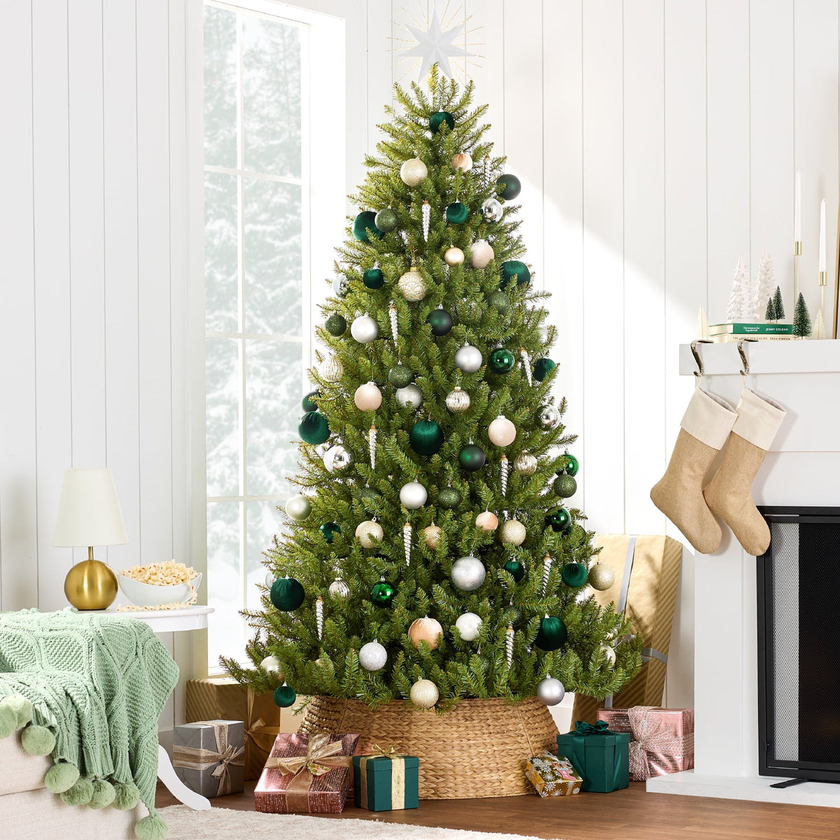 Best Choice Products 6ft Premium Hinged Nordic Fir Christmas Tree Holiday Decoration w/ Foldable Metal Base