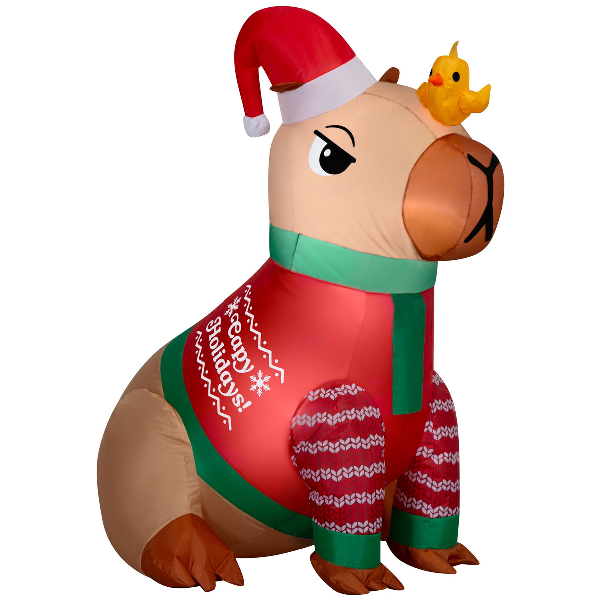 Multicolor Capybara Christmas Airblown Yard Inflatable, 3.5', by Holiday Time