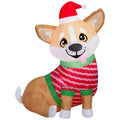 Multicolor Corgi in Sweater Christmas Airblown Yard Inflatable, 3.5', by Holiday Time