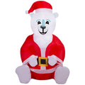 Red and White Polar Bear in Santa Suit Christmas Airblown Yard Inflatable, 3.5', by Holiday Time