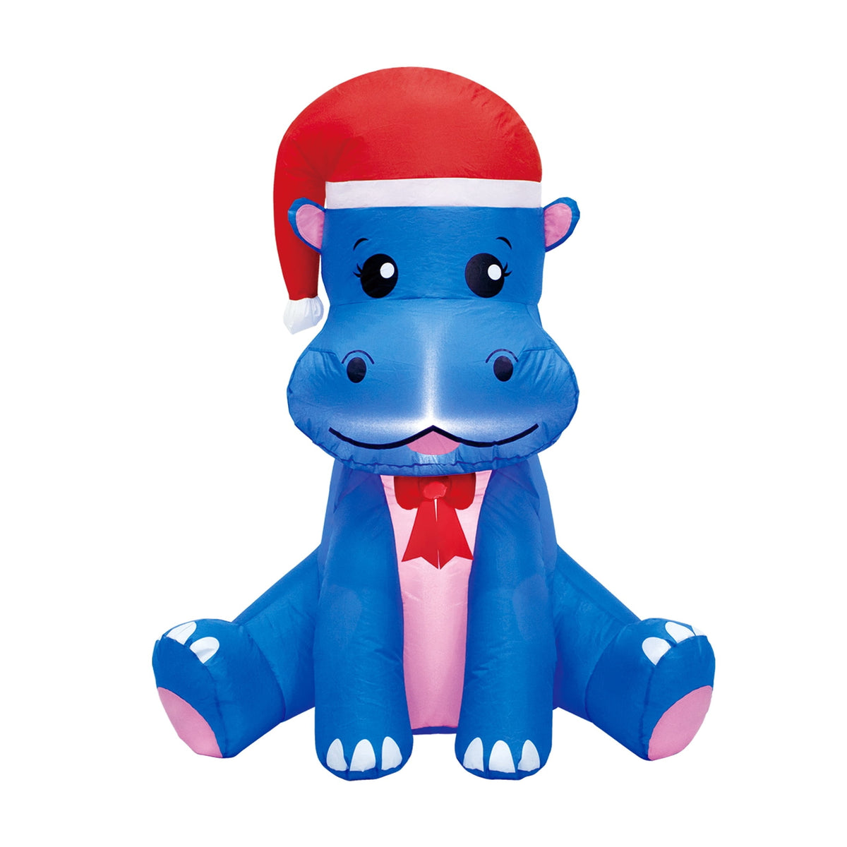 Blue and Pink Hippo Christmas Yard Inflatable, 3.5', by Holiday Time