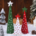 3 Piece Wooden Christmas Tree Tabletop Decor Rustic Double Sided Tiered Tray Signs for Home Office Farmhouse