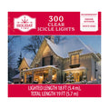 Indoor/Outdoor 300-Count Incandescent Christmas Icicle Lights, Multicolor, White Wire, 18', by Holiday Time