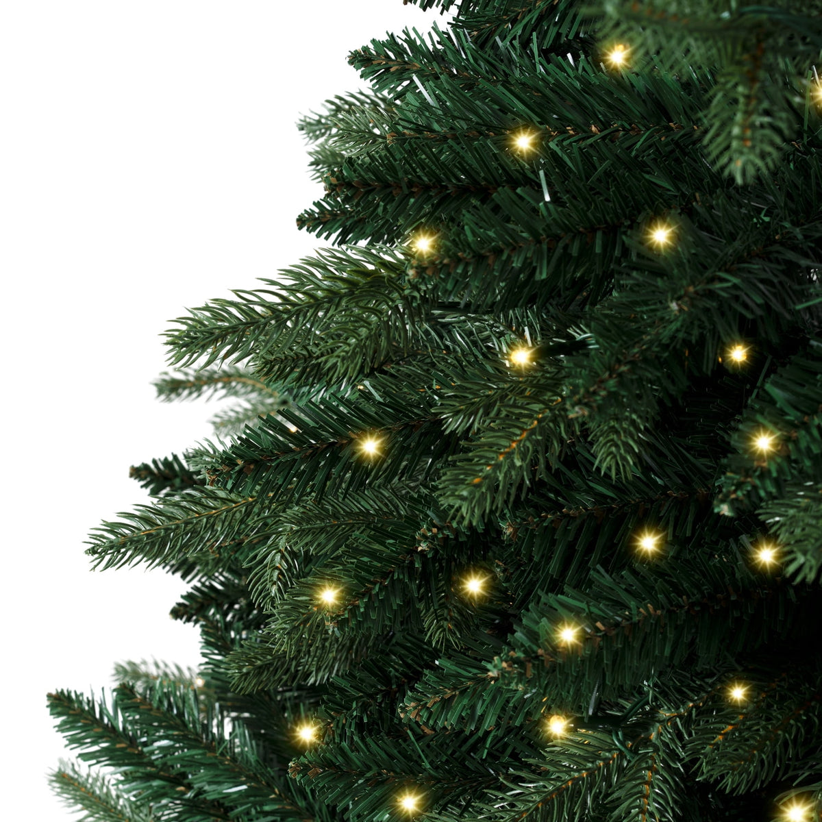 Naomi Home 4.5ft Rustic Christmas Tree with Lights, Realistic Classic Christmas Tree Prelit with 1117 Branch Tips, 300 Warm Lights and Metal Stand, Aritificial Christmas Tree