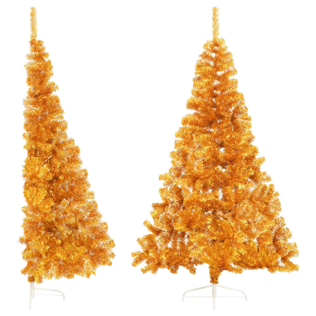 vidaXL Christmas Tree Decoration Artificial Half-Circle Tree with Stand PVC