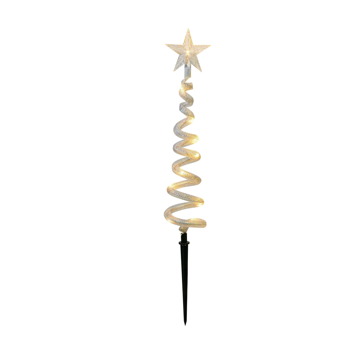 Outdoor Solar-Powered LED Spiral Tree Christmas Pathway Lights, Warm White, Set of 3, by Holiday Time