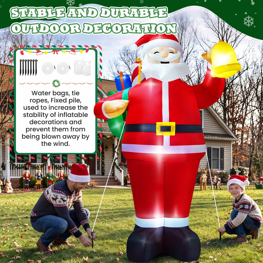 Yexmas 7FT Christmas Inflatable Santa Claus with Photo Frame, Blow Up Santa Claus Xmas Decorations for Outdoor Indoor, Built-in LED Light for Yard Gardern Lawn