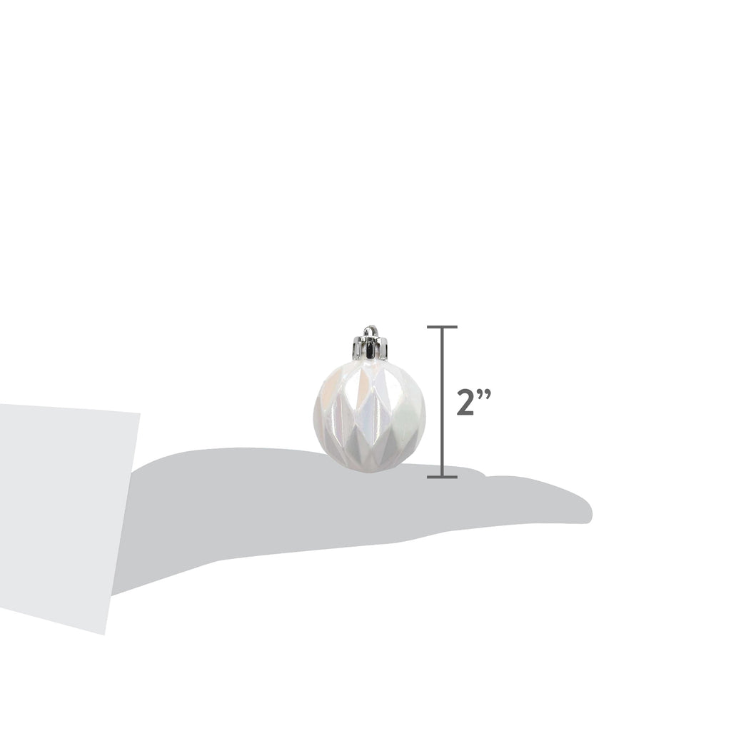 12-Count White and Silver Ball Mini Christmas Ornaments, 2", by Holiday Time