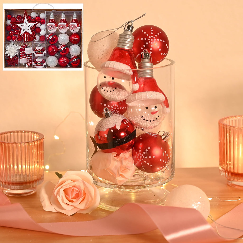 Valery Madelyn 24ct 2.36" Christmas Ball Ornaments, Red White Shatterproof Ornaments for Christmas Party Decor