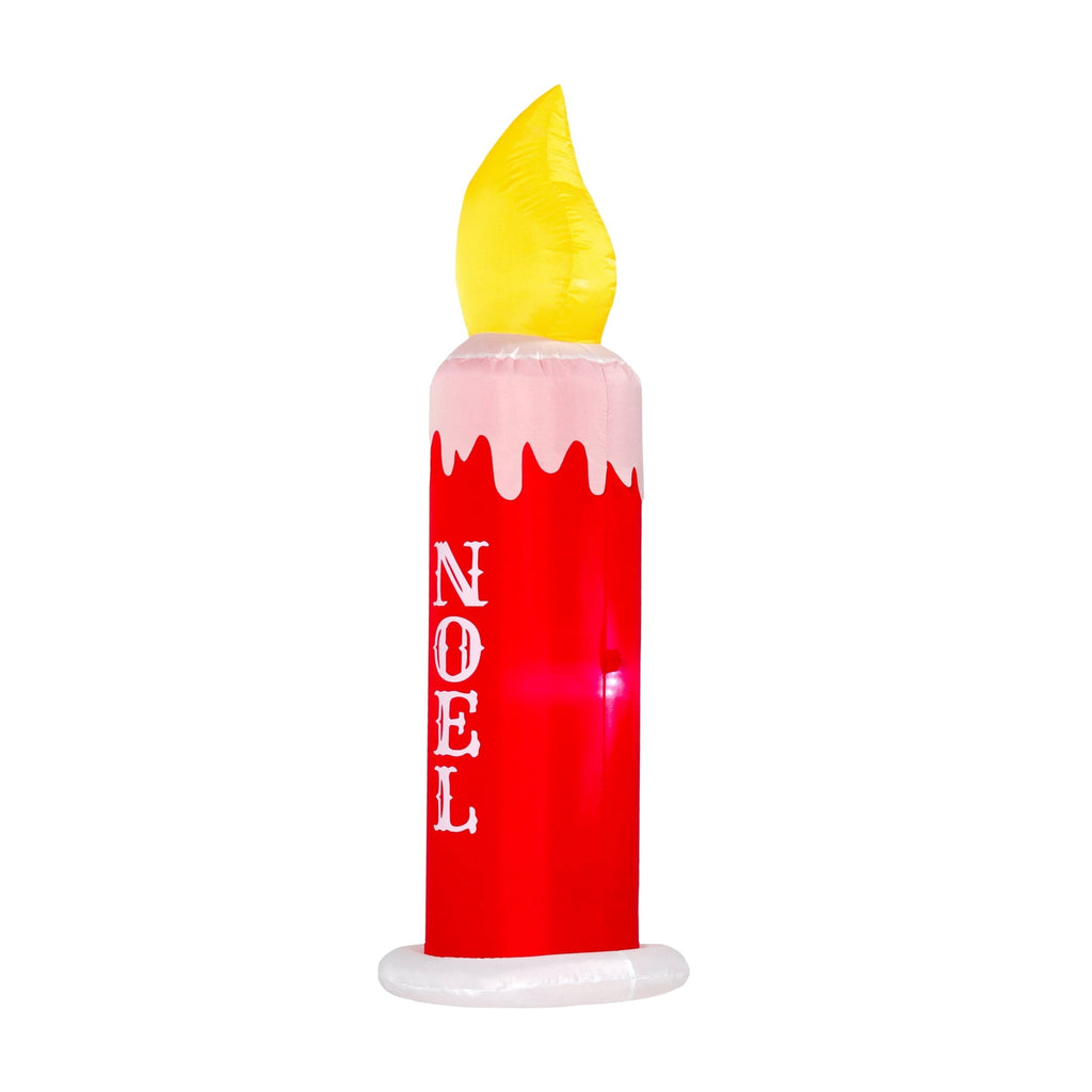 Red/White/Yellow Noel Candle with Flickering Light Christmas Airblown Yard Inflatable, 4', by Holiday Time