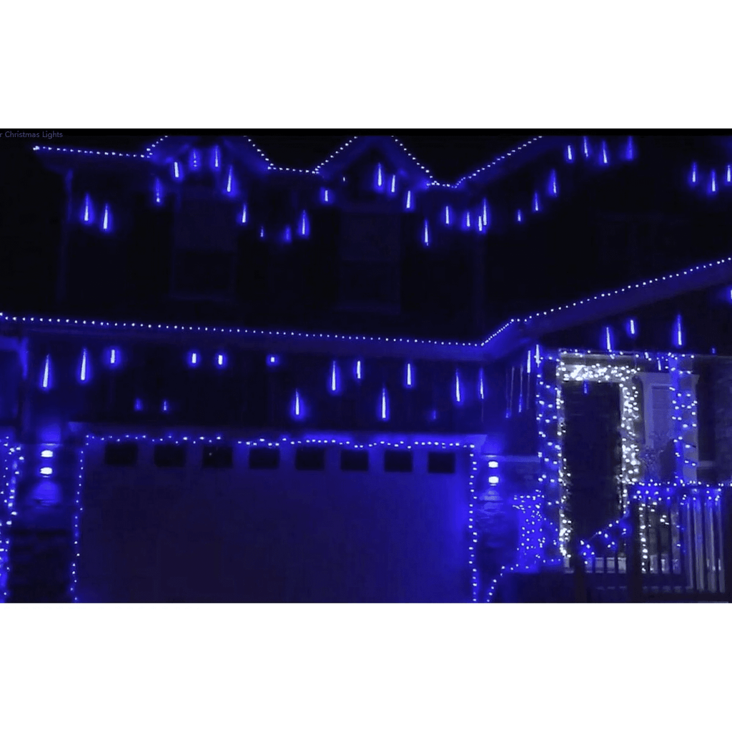 Upgraded Meteor Shower Rain Lights - 19.68 Inch, 10 Tubes, 540 LED Falling Rain Drop Christmas Light, Waterproof Cascading Lights for Holiday Party Wedding Christmas Tree Decoration (White)