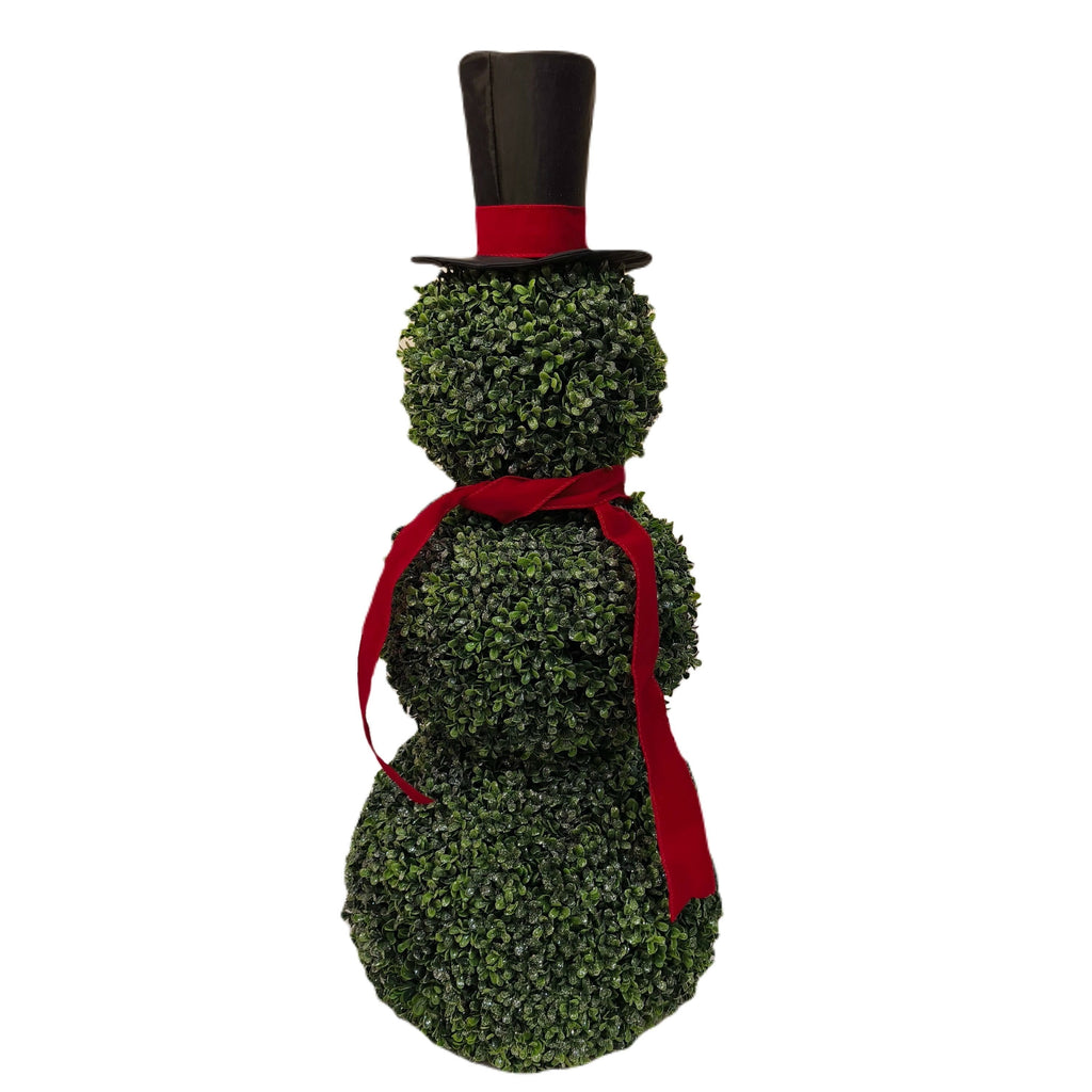 Boxwood Snowman Topiary Christmas Decoration, Multicolor, 32", by Holiday Time