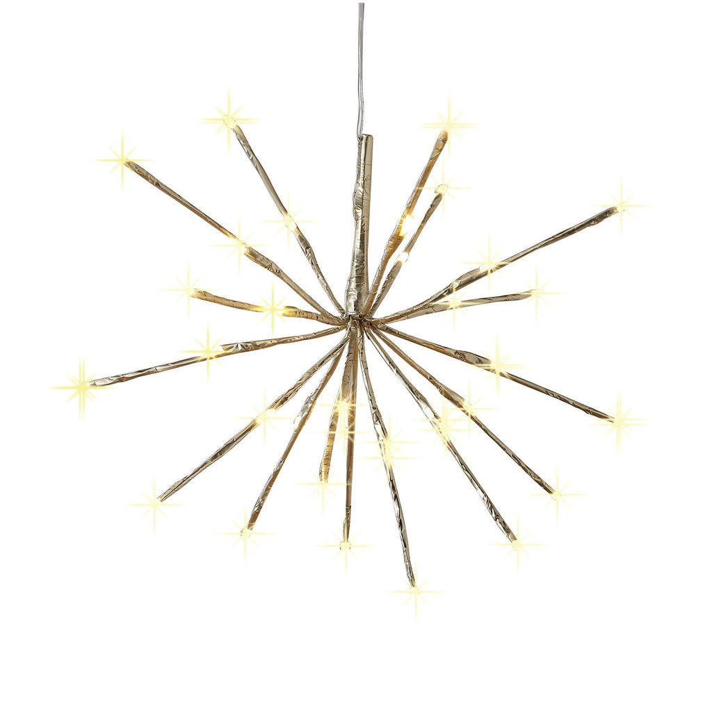 Indoor/Outdoor Mini Starburst Christmas Decoration with 32 LED Lights, Gold, 10.8', by Holiday Time