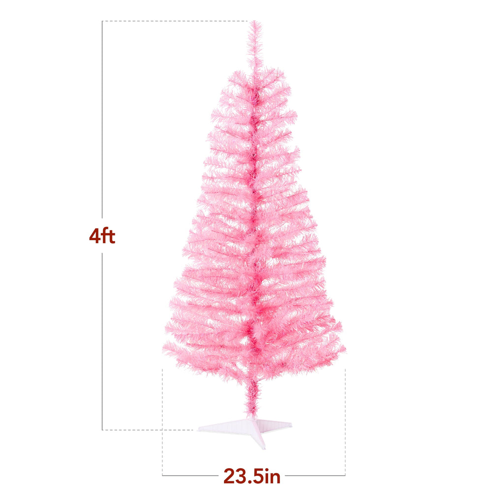 Best Choice Products 4ft Prelit Colored Christmas Tree, Artificial Tree Holiday Decor w/ 70 LED Lights - Baby Blue Tinsel