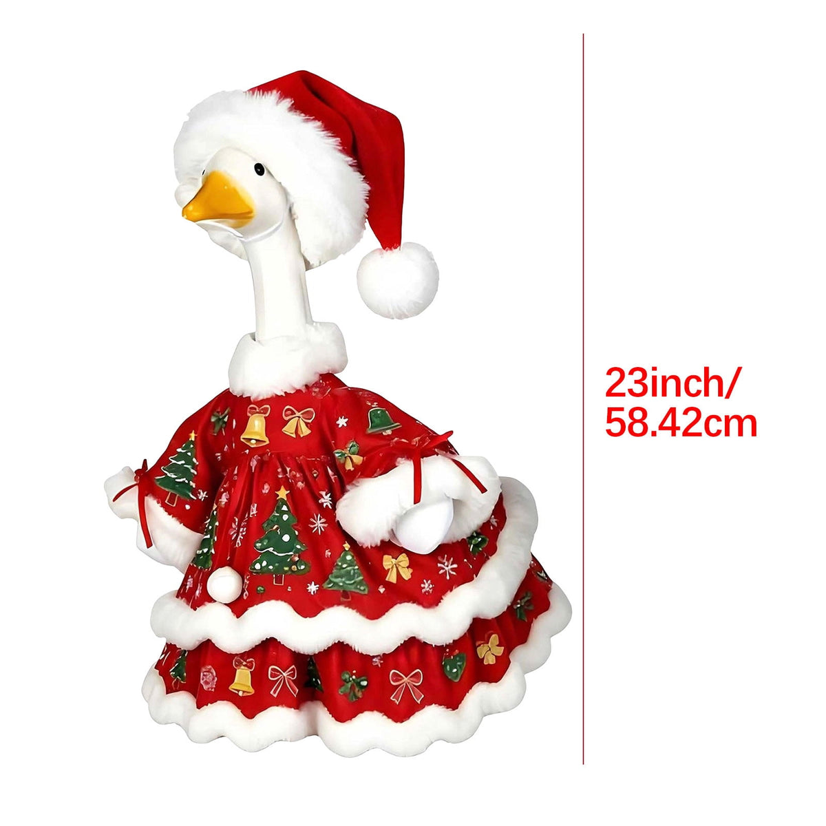 Aurorax Christmas Goose Clothes for Cement Goose Porch Goose 23"/17",Porch Goose Outfit 19 inch,Red Holiday Porch Goose Clothing Accessories for Garden Lawn Yard