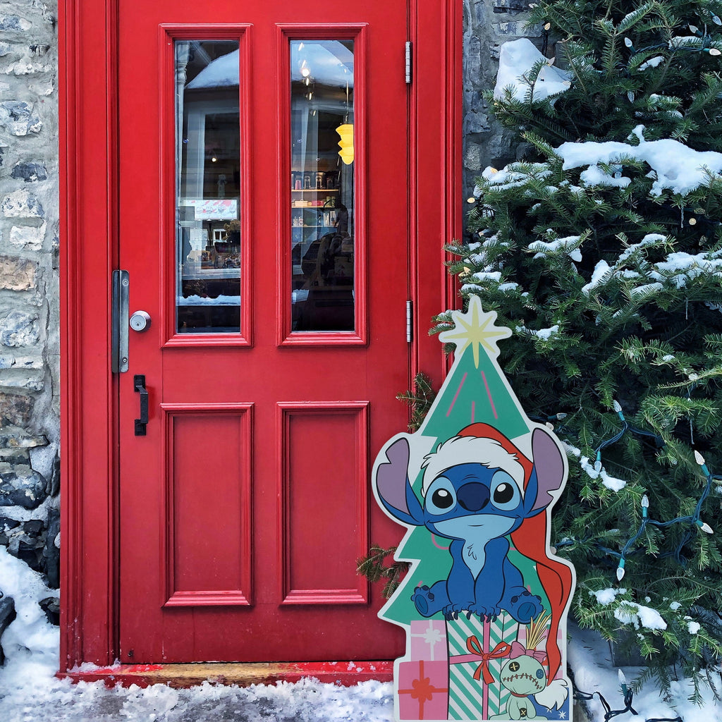 Disney Stitch Christmas MDF Greeter – 28 Inch Holiday Décor